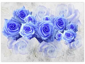 Obraz - Niebieskie róże (70x50 cm)