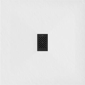 Mexen Hugo brodzik kwadratowy SMC 100 x 100 cm, biały, maskownica czarna - 42101010-B