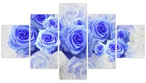 Obraz - Niebieskie róże (125x70 cm)