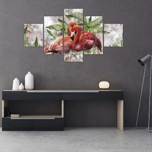 Obraz - Flamingi (125x70 cm)
