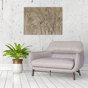 Obraz - Kontury roślin (70x50 cm)
