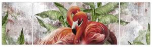 Obraz - Flamingi (170x50 cm)