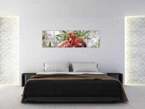 Obraz - Flamingi (170x50 cm)