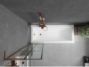 Mexen Next L parawan nawannowy 1-skrzydłowy 50 x 150 cm, czarna kratka, różowe złoto - 895-050-000-03-77-60