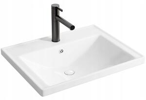 Umywalka ceramiczna biała meblowa wpuszczana w blat prostokątna 52 x 41 cm