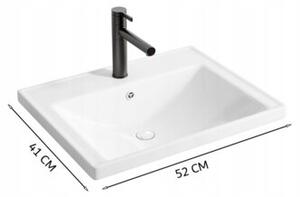 Umywalka ceramiczna biała meblowa wpuszczana w blat prostokątna 52 x 41 cm