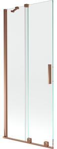 Mexen Velar parawan nawannowy 2-skrzydłowy rozsuwany 80 x 150 cm, transparent, różowe złoto - 896-080-000-01-60