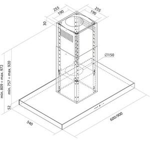 Okap GLOBALO Lonatio Isola 90.2 BiaÅy/biaÅe szkÅo 450m3/h 60dB klasa B