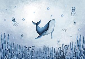 Fototapeta - Podwodny, niebieski świat (196x136 cm)