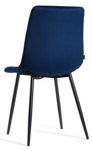 MebleMWM Krzesło tapicerowane granatowe DC-6400 welur