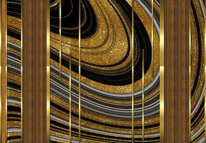 Fototapeta - Złoty dekor, kolaż (196x136 cm)