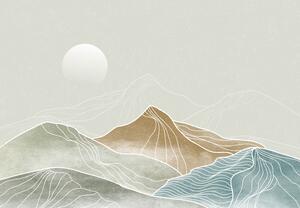 Fototapeta - Góry z liniami, grafika (196x136 cm)