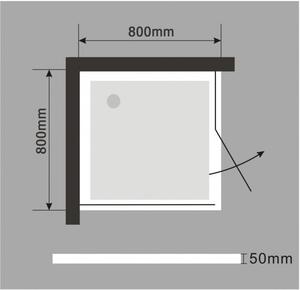 Brodzik prysznicowy kwadratowy akrylowy – 80 × 80 cm z zestawem odpływowym