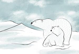 Fototapeta - Niedźwiedzie polarne (196x136 cm)