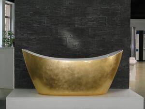 Wanna wolnostojąca z akrylu sanitarnego efekt płatków złota SIENA – 173 × 73 × 75 cm
