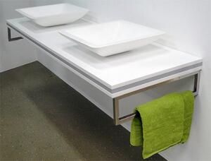 Wspornik ścienny ze stali nierdzewnej do blatu łazienkowego SMART-Line - odpowiedni jako uchwyt na ręczniki - zestaw 2 sztuk
