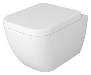 Toaleta wisząca lejowa bezkołnierzowa 101R – deska wolnoopadająca Soft-Close - biały połysk