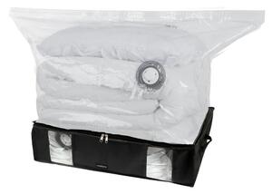 Czarny pojemnik na ubrania pod łóżko Compactor XXL Black Edition 3D, 145 l