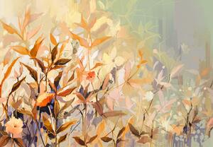 Fototapeta - Kolorowe kwiaty, malarstwo (196x136 cm)