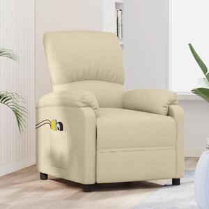 Elektryczny fotel masujący, kremowy, tkanina