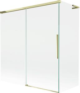 Mexen Rox L parawan nawannowy 2-skrzydłowy rozsuwany 150 + 70 x 150 cm, transparent, złoty - 8C9L-150-070-50-00