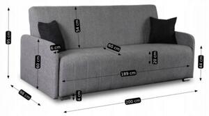 Wersalka Sofa Kanapa RozkÅadana z FunkcjÄ Spania Dwuosobowa Szara ASPEN