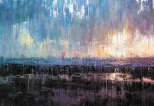 Fototapeta - Zachód słońca, malarstwo abstrakcyjne (196x136 cm)