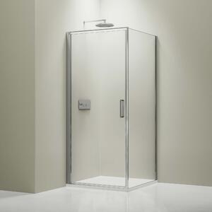 Ścianka prysznicowa narożna z prawdziwego szkła NANO 6 mm EX416S – 80 × 80 × 195 cm