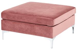 Sofa modułowa 3-osobowa kanapa welurowa z otomaną metalowe nóżki różowa Evja Beliani
