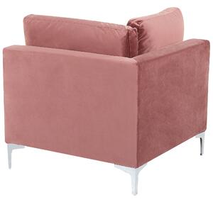 Narożnik modułowy w kształcie U 6-osobowy sofa welurowa różowy Evja Beliani