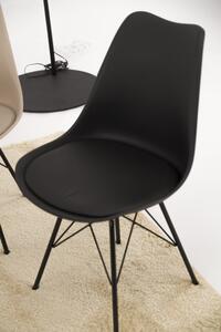 MebleMWM Krzesło transparentne MSA-026 | Czarna poduszka | Czarne metalowe nogi | Outlet