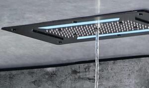 Deszczownica sufitowa XXL super płaska DPG5030 – stal nierdzewna – 70 × 38 cm – czarny mat