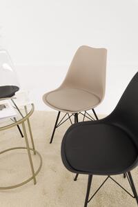 MebleMWM Krzesło białe MSA-026 czarne metalowe nogi | Outlet