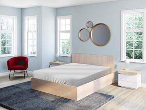 Łóżko skrzyniowe ELPHEGE - 140 × 190 cm - Dąb