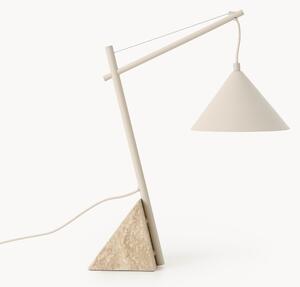 Lampa stołowa z trawertynową podstawą Reyna