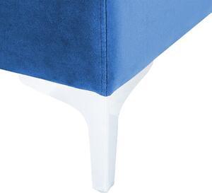 Sofa modułowa 3-osobowa kanapa welurowa metalowe nóżki niebieska Evja Beliani