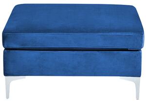 Sofa modułowa 3-osobowa kanapa welurowa z otomaną metalowe nóżki niebieska Evja Beliani
