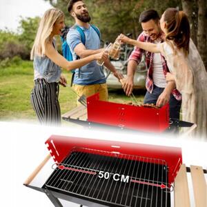 Grill węglowy ogrodowy na kołach, półki, grill na brykiet bbq grill&chill