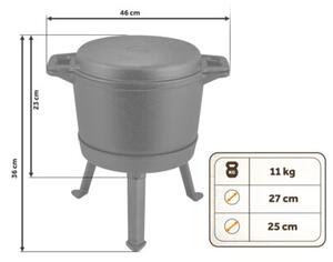 Kociołek żeliwny demontowany 8L Berdsen BD-480 garnek + patelnia grill + przepisy