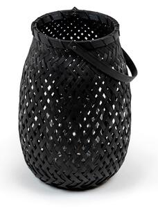 Czarny lampion bambusowy Compactor Bamboo Lantern, ⌀ 18 cm