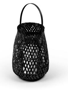 Czarny lampion bambusowy Compactor Bamboo Lantern, ⌀ 18 cm