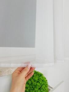 Firana gotowa 300x150 cm - woal i siateczka, rÃ³Å¼e 3D, taÅma marszczÄ ca, biaÅa