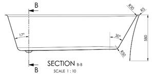 Wanna przyścienna NORA CORNER - montaż z lewej strony - biały połysk - 170 x 80 cm - armatura dostępna osobno