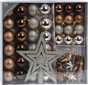 Zestaw ozdób bożonarodzeniowych Ribera 45 szt., brązowy
