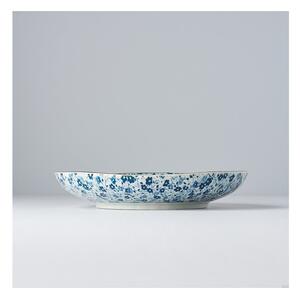 Niebiesko-biały talerz ceramiczny MIJ Daisy, ø 23 cm