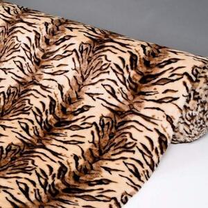 Goldea sztuczne futro o krótkim włosiu na metry - tygr 1 - szer. 150cm 150 cm