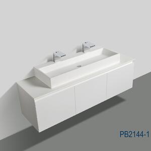 Meble łazienkowe Luna 1600 Biały mat - Nowoczesna szafka pod umywalkę z pięcioma szufladami