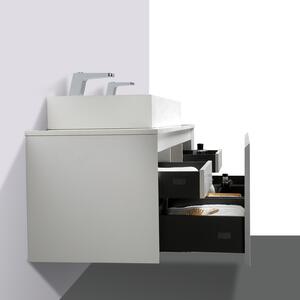 Meble łazienkowe Luna 1600 Biały mat - Nowoczesna szafka pod umywalkę z pięcioma szufladami
