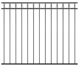 Panel ogrodzeniowy, stalowy, 1,7 x 1,5 m, czarny