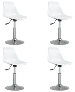 Obrotowe krzesła stołowe, 4 szt., białe, PP